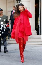ZENDAYA COLEMAN All in Red Out in Paris 02/28/2019