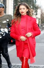 ZENDAYA COLEMAN All in Red Out in Paris 02/28/2019