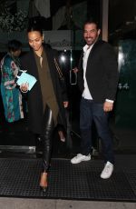 ZOE SALDANA Leaves Mr Chow in Beverly Hills 03/29/2019