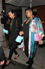 ZOE SALDANA Leaves Mr Chow in Beverly Hills 03/29/2019