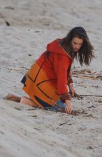 ALESSANDRA AMBROSIO Out at a Beach in Malibu 04/02/2019