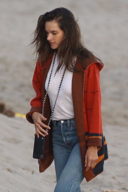 ALESSANDRA AMBROSIO Out at a Beach in Malibu 04/02/2019