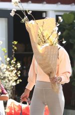 ALESSANDRA AMBROSIO Shopping Flowers Out in Brentwood 04/01/2019