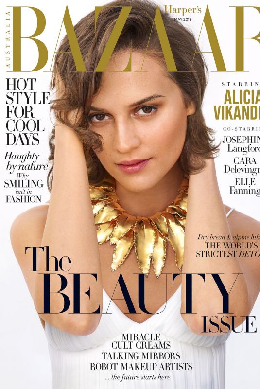 ALICIA VIKANDER on the Cover of Harper