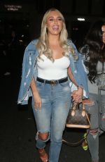 AMBER TURNER in Double Denim at Nobu Berkeley in London 04/23/2019