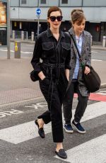ANNE HATHAWAY at Heathrow Airport in London 04/08/2019