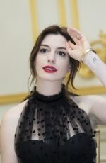ANNE HATHAWAY at The Hustle Press Conference in New York 04/28/2019