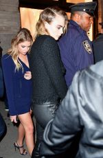 ASHLEY BENSON and CARA DELEVINGNE Leaves Tribeca Film Festival Artists Dinner Hosted by Chanel 04/29/2019