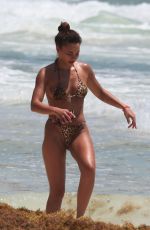 ASHLEY MOORE in Bikini on the Beach in Tulum 04/22/2019