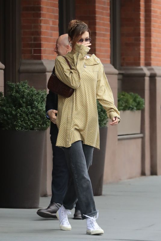 BELLA HADID Out in New York 04/08/2019
