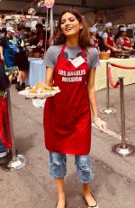 BLANCA BLANCO Serving Meal for Homeless in Los Angeles 04/19/2019