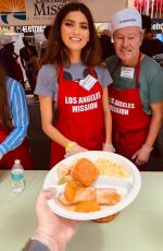 BLANCA BLANCO Serving Meal for Homeless in Los Angeles 04/19/2019