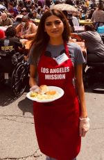 BLANCA BLANCO Serving Meal for Homeless in Los Angeles 04/19/2019