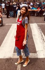 BLANCA BLANCO Serving Meal for Homeless in Los Angeles 04/19/2019