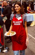 BLANCA BLANCO Serving Meal for Homeless in Los Angeles 04/19/2019