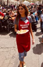 BLANCA BLANCO Serving Meal for Homeless in Los Angeles 04/19/2019