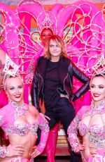 CARA DELEVINGNE and ASHLEY BENSON Poses with Moulin Rouge Dancers in Paris 04/09/2019