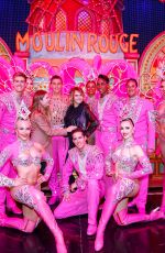 CARA DELEVINGNE and ASHLEY BENSON Poses with Moulin Rouge Dancers in Paris 04/09/2019