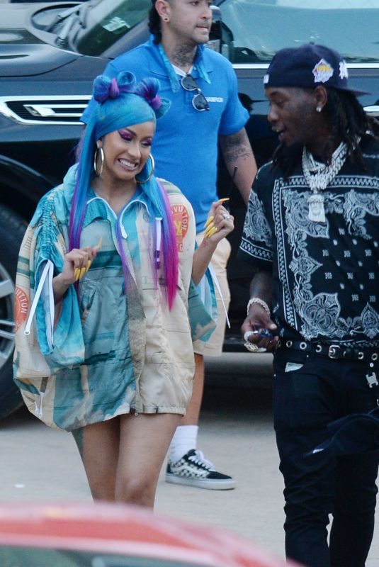 CARDI B and Offset Arrives at Revolve Party at Coachella Festival 04/14/2019