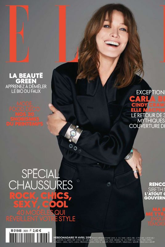 CARLA BRUNI in Elle Magazinhe, France April 2019