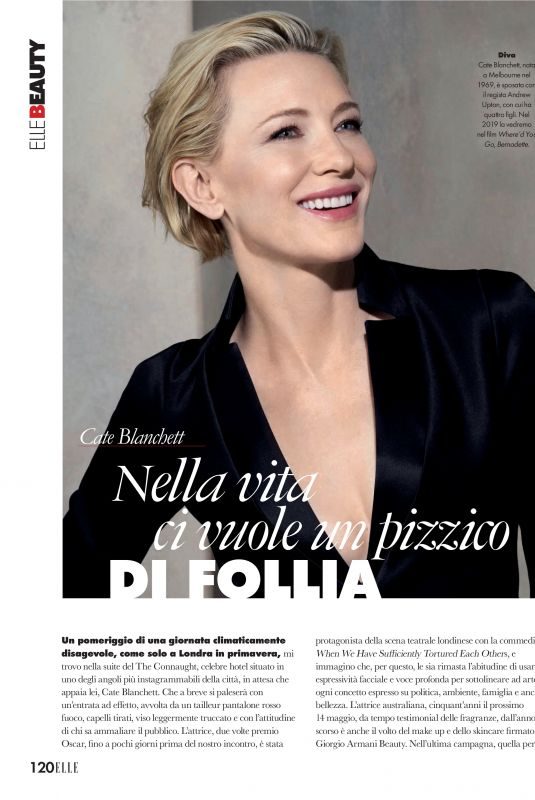 CATE BLANCHETT in Elle Magazine, Italy April 2019