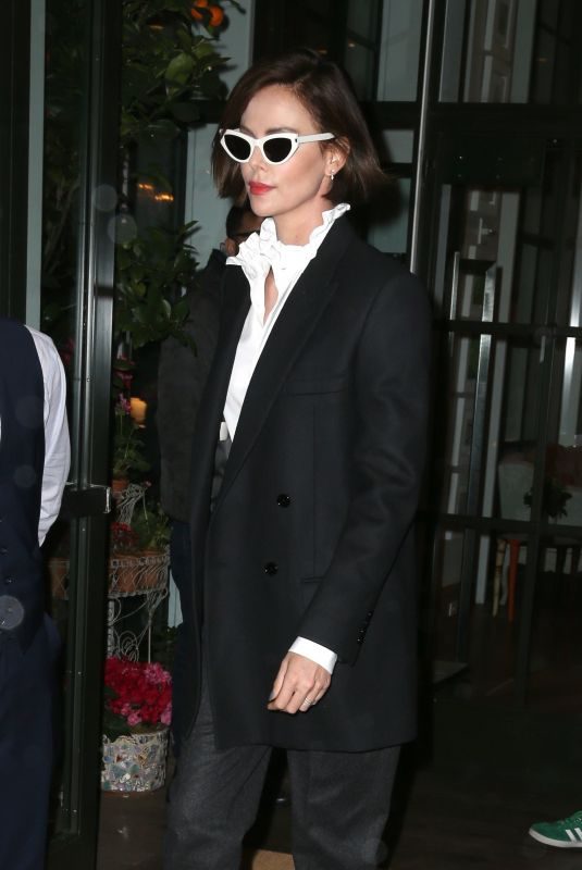 CHARLIZE THERON Leaves Her Hotel in New York 04/30/2019