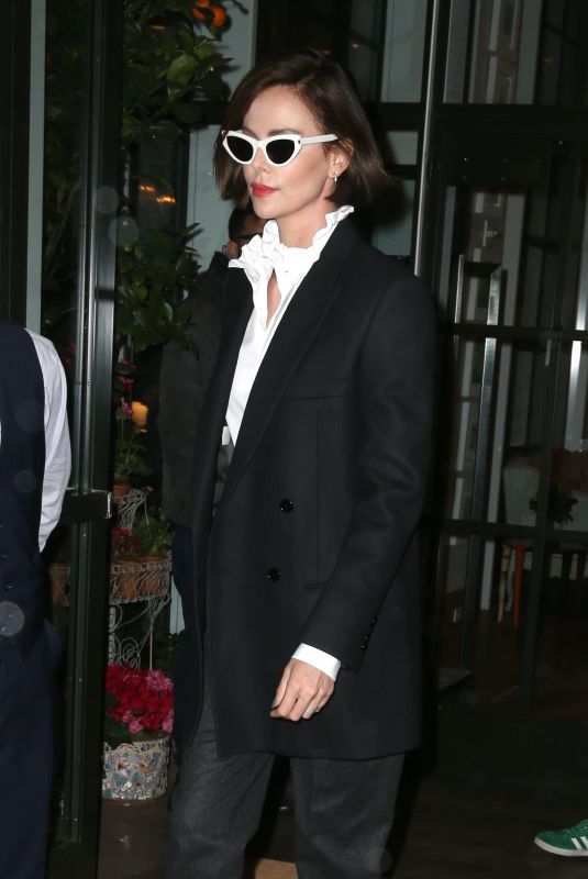 CHARLIZE THERON Leaves Her Hotel in New York 04/30/2019