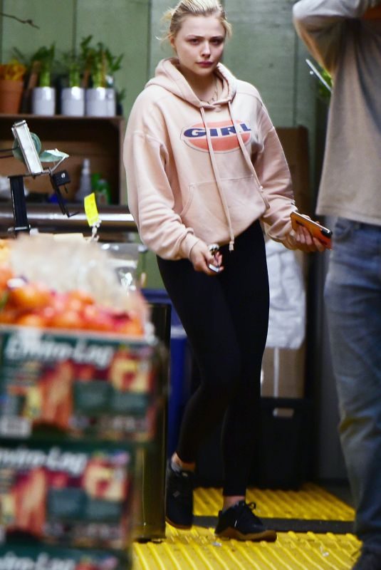 CHLOE MORETZ Shopping at Grocery Store in Los Angeles 04/01/2019