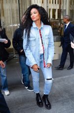 CIARA in Double Denim Out in New York 04/04/2019