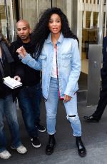 CIARA in Double Denim Out in New York 04/04/2019