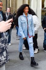 CIARA in Double Denim Out in New York 04/04/2019