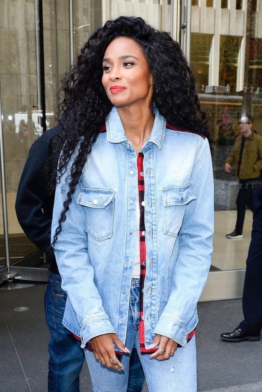 CIARA in Double Denim Out in New York 04/04/2019