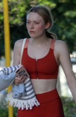 DAKOTA FANNING at a Gym in Los Angeles 04/09/2019