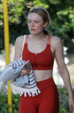 DAKOTA FANNING at a Gym in Los Angeles 04/09/2019