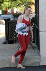 DAKOTA FANNING at a Gym in Los Angeles 04/09/2019