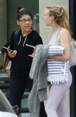 DAKOTA FANNING in Tights Leaves a Gym in Los Angeles 04/03/2019
