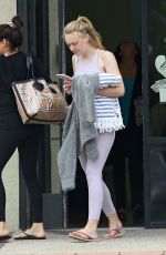 DAKOTA FANNING in Tights Leaves a Gym in Los Angeles 04/03/2019