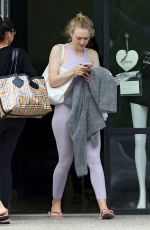 DAKOTA FANNING in Tights Leaves a Gym in Los Angeles 04/03/2019
