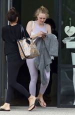 DAKOTA FANNING in Tights Leaves a Gym in Los Angeles 04/03/2019