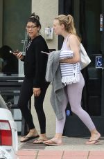 DAKOTA FANNING in Tights Leaves a Gym in Los Angeles 04/03/2019