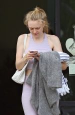 DAKOTA FANNING in Tights Leaves a Gym in Los Angeles 04/03/2019