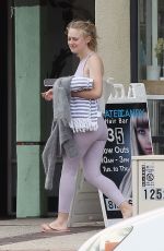 DAKOTA FANNING in Tights Leaves a Gym in Los Angeles 04/03/2019