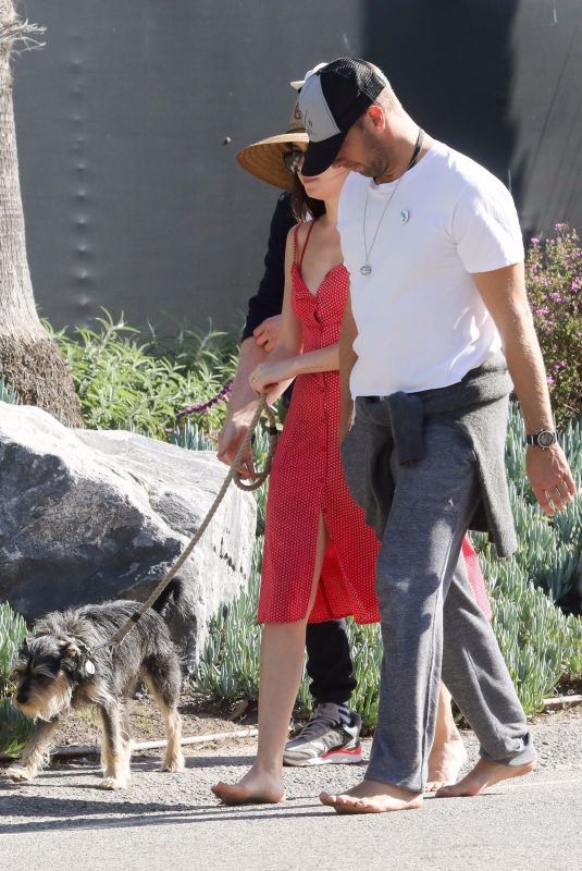 DAKOTA JOHNSON and Chris Martin & Out with Their Dog in Malibu 03/31/2019