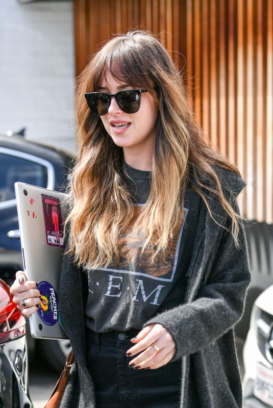 DAKOTA JOHNSON Leaves Meche Salon in Los Angeles 04/04/2019