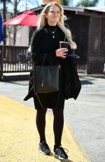 DEBORAH BRITTON Leaves Starbucks in Studio City 04/19/2019