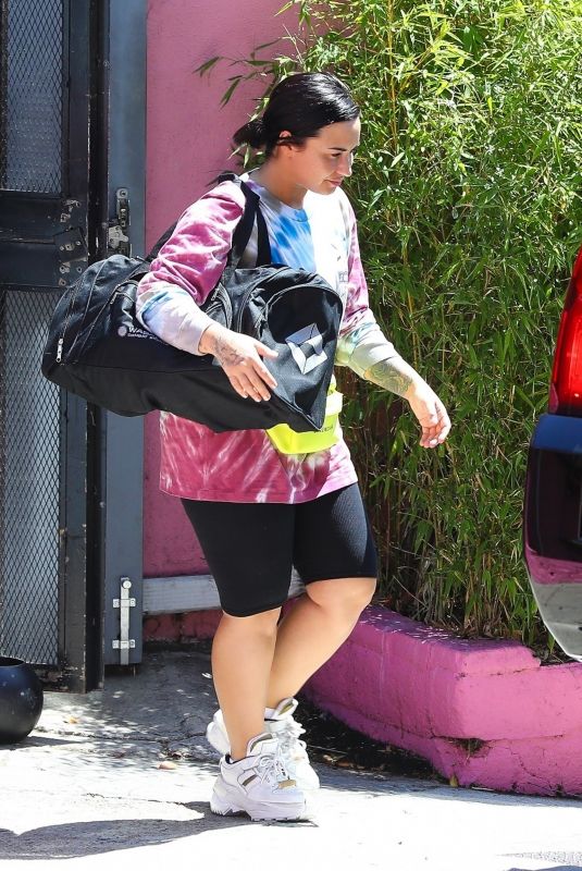 DEMI LOVATO Leaves a Gym in Los Angeles 04/17/2019