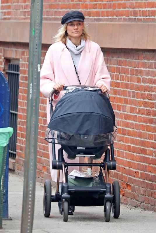 DIANE KRUGER Using Her Pram as Shopping Trolly in New York 04/18/2019