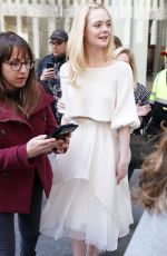 ELLE FANNING Leaves SiriusXM Studios in New York 04/04/2019