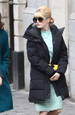 ELLIE BAMBER and SOPHIE COOKSON on the Set of The Trial of Christine Keeler in Bristol 04/09/2019