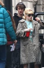 ELLIE BAMBER and SOPHIE COOKSON on the Set of The Trial of Christine Keeler in Bristol 04/09/2019